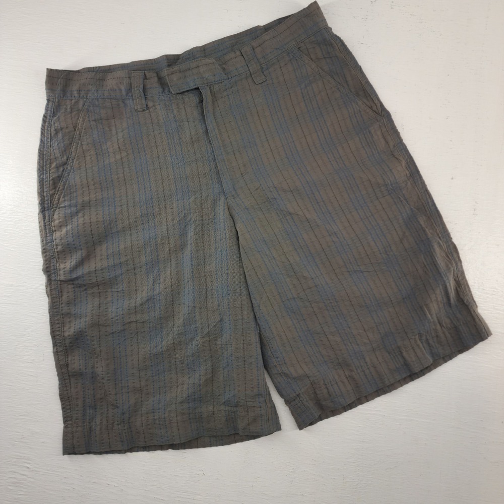 Patagonia Size 30 | Gray Blue Striped Organic Cotton Blend Casual Hiking Shorts